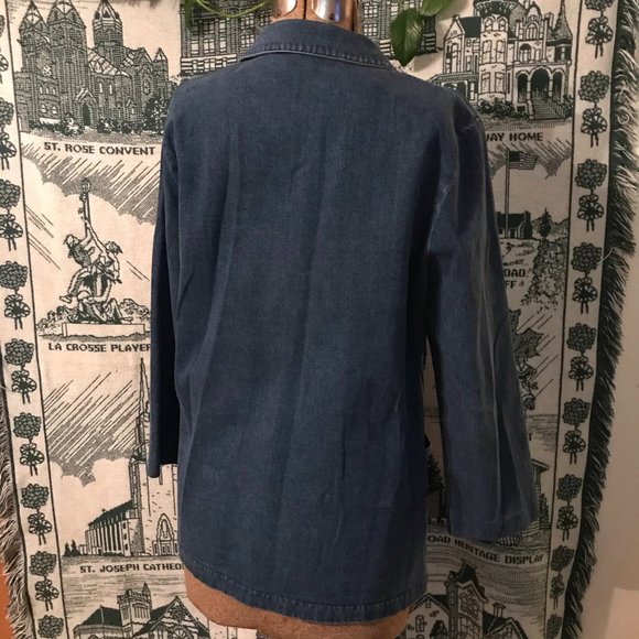 Med Cherokee Denim Oversized Blazer ♥ Deep Pockets - Picture 3 of 16